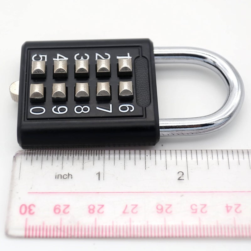 TEMEILI MIONI 10 Digit Push Button Combination Padlock, 5 Digit Locking Mechanism,Blue (2 Black) - Image 4